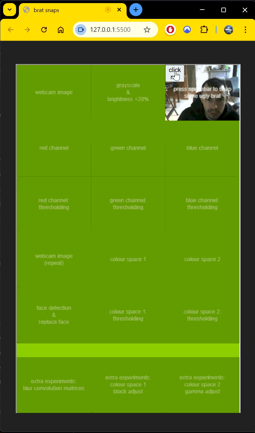 bratsnaps application grid view